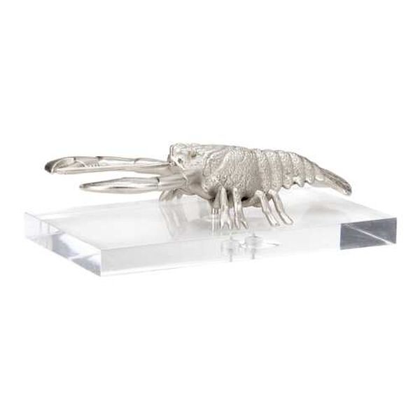 Thibault Brushed Nickel and Clear Lobster Figurine, image 1