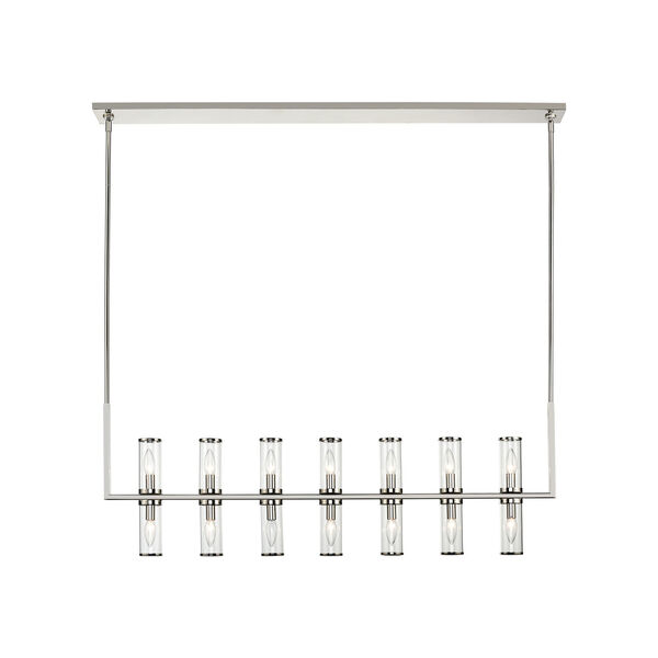 Revolve Polished Nickel 14-Light Mini Island Pendant with Clear Glass, image 1