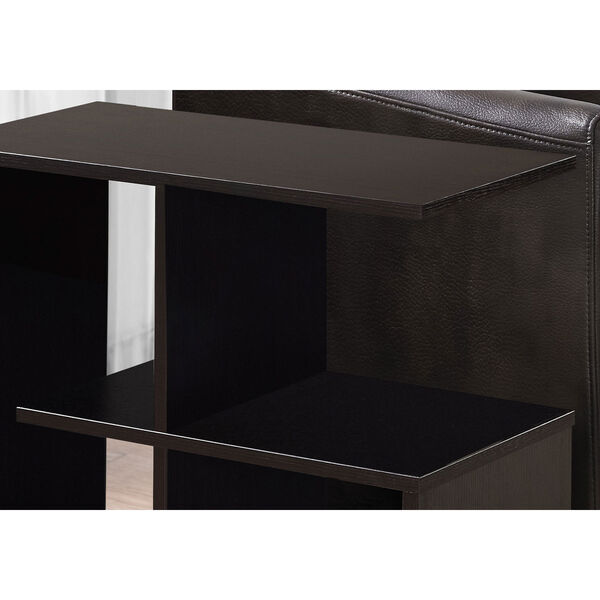 Cappuccino 12-Inch Accent Table with Four Open Shelves, image 3