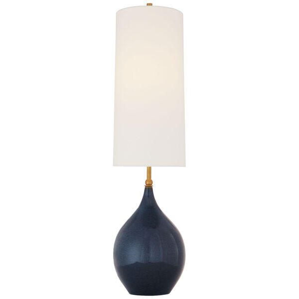 Loren Large Table Lamp in Mixed Blue Brown with Linen Shade by Thomas O'Brien, image 1