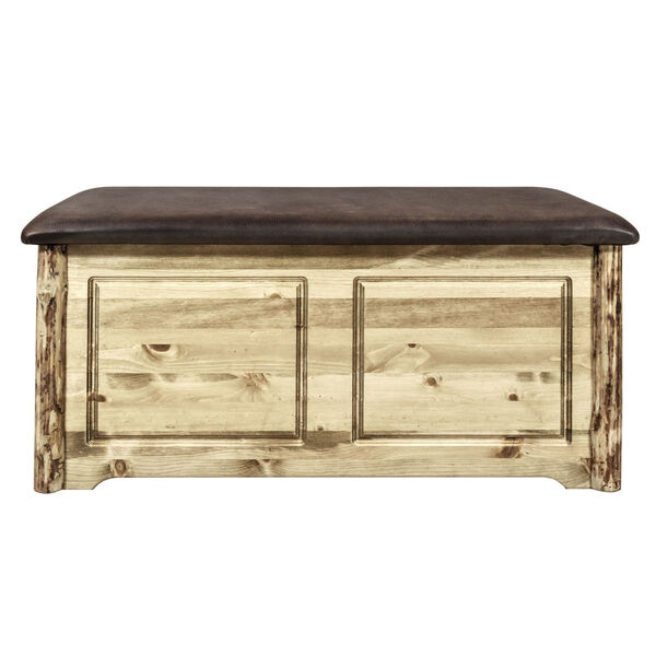 Glacier Country Stain and Lacquer Blanket Chest with Saddle Upholstery, image 2