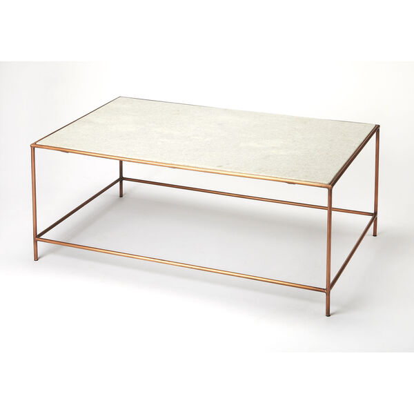 Copperfield White Marble Coffee Table, image 1