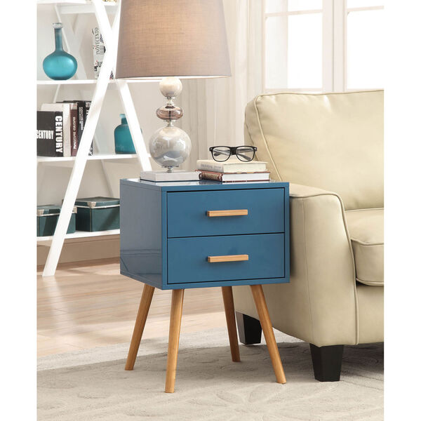 Uptown Blue Two Drawer End Table, image 1