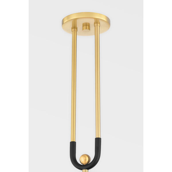 Campbell Hall Aged Brass and Black Brass One-Light Pendant, image 4