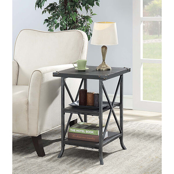 Brookline Charcoal Gray End Table with Gray Frame, image 1