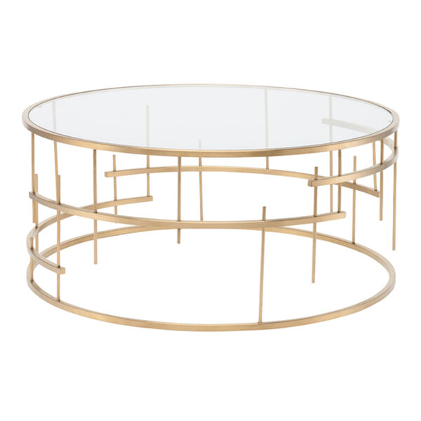 Tiffany Brushed Gold Coffee Table, image 1