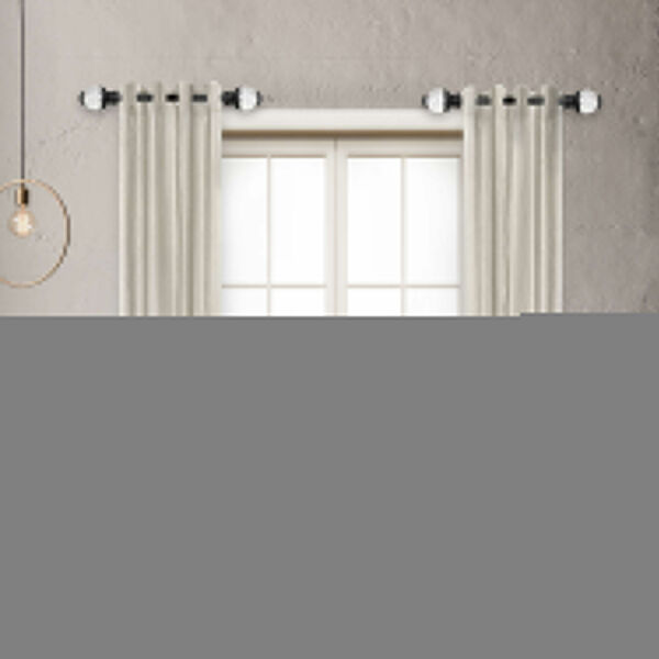 Beam Black 20-Inch Side Curtain Rod, Set of 2, image 2