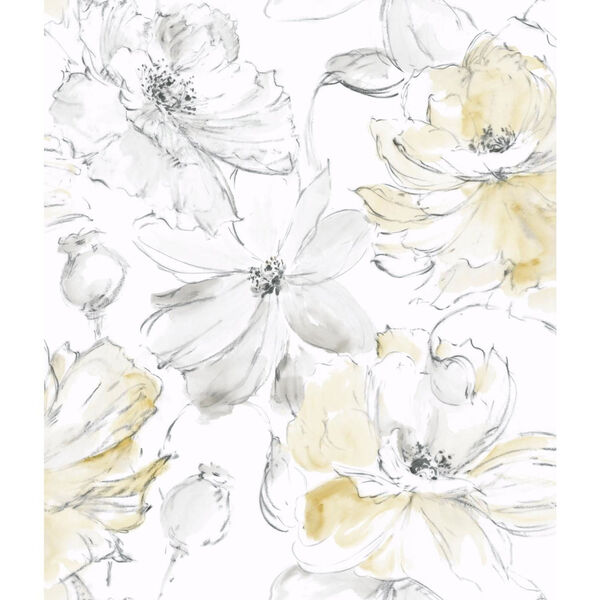 Impressionist Yellow Floral Dreams Wallpaper - SAMPLE SWATCH ONLY, image 1