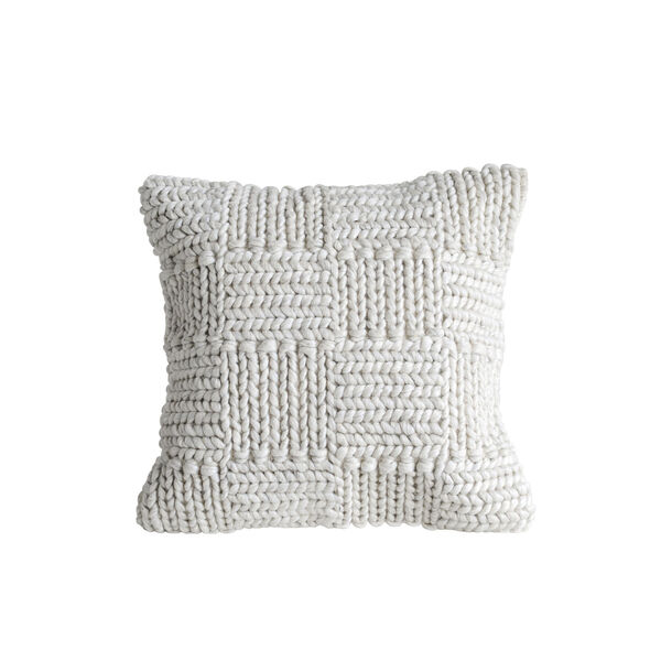 Collected Notions Cream Square Wool Knit Pillow, image 1