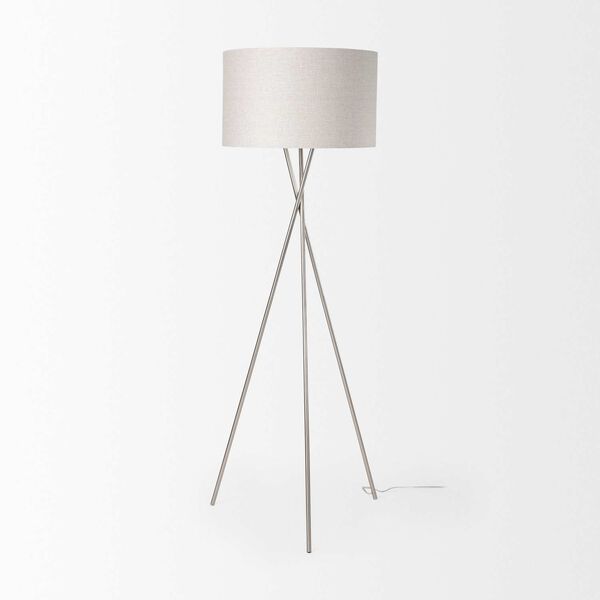 Ambrose Silver and Beige Floor Lamp, image 3