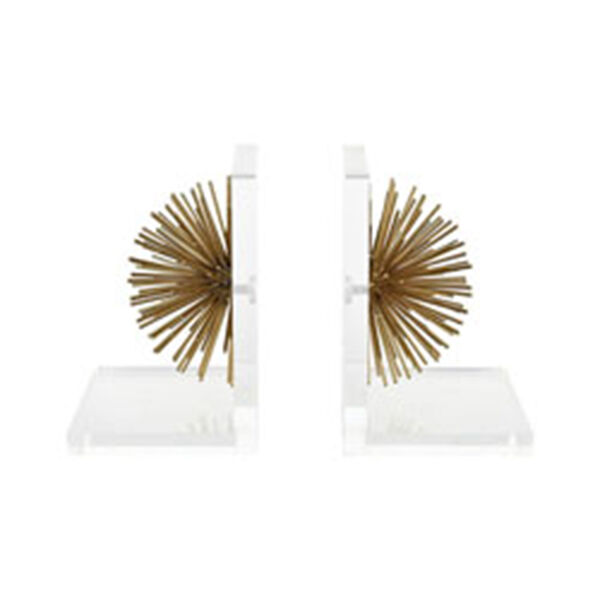 Glint Gold and White Bookends, image 1