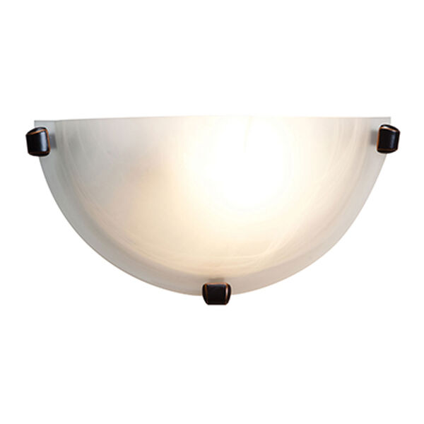 Mona Oil Rubbed Bronze One-Light Wall Sconce with Alabaster Glass, image 1