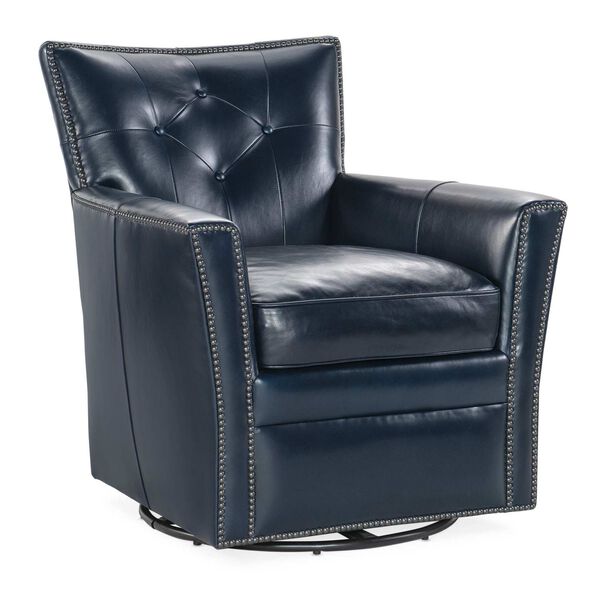 CC Blue Swivel Club Chair, image 1
