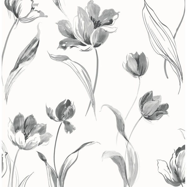 NextWall Tulip Toss Peel and Stick Wallpaper, image 2