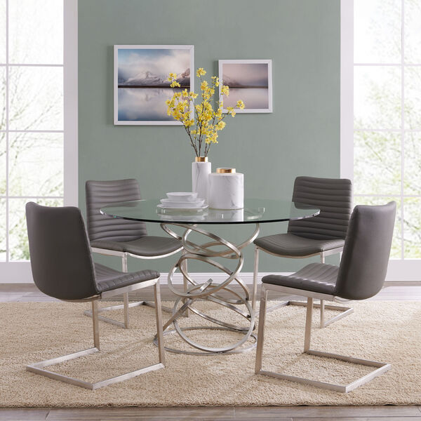 Wendy Brushed Stainless Steel Dining Table, image 5