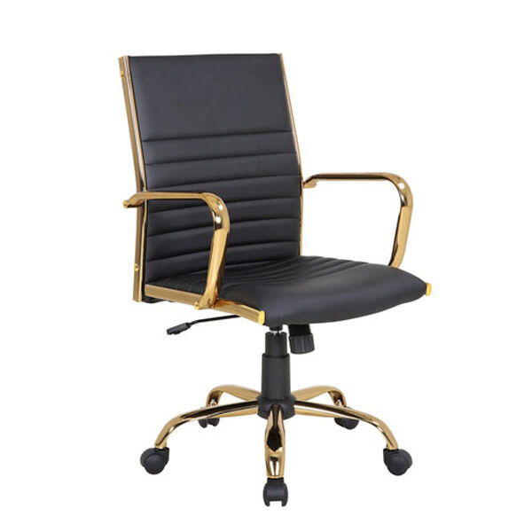 Master Gold and Black Faux Leather Office Chair, image 1