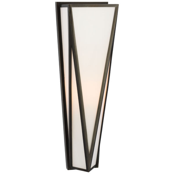 Lorino Medium Sconce in Bronze with White Glass by Julie Neill, image 1