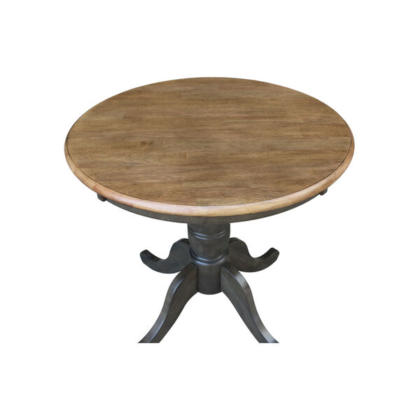 Hickory and Washed Coal 30-Inch Width x 29-Inch Height Round Top Pedestal Table, image 5