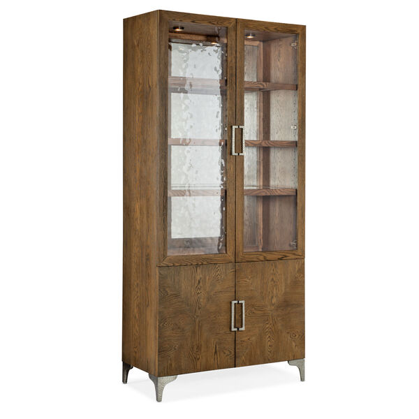 Chapman Warm Brown and Pewter Display Cabinet, image 1