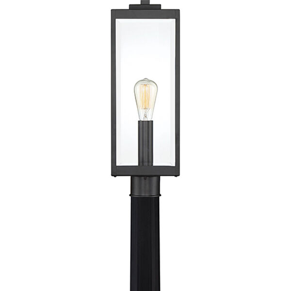 Pax Black One-Light Outdoor Post Mount with Beveled Glass, image 4