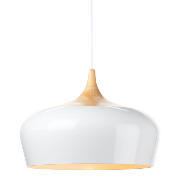 Liam White and Natural Ash 18-Inch One-Light Pendant, image 1