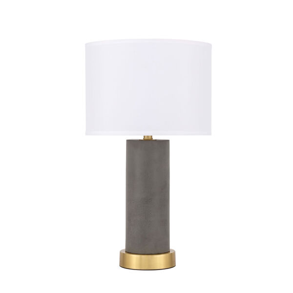 Chronicle Brushed Brass and Grey 14-Inch One-Light Table Lamp, image 3
