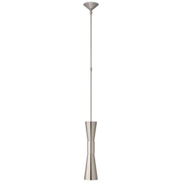 Clarkson Medium Narrow Pendant in Polished Nickel and Polished Nickel by AERIN, image 1