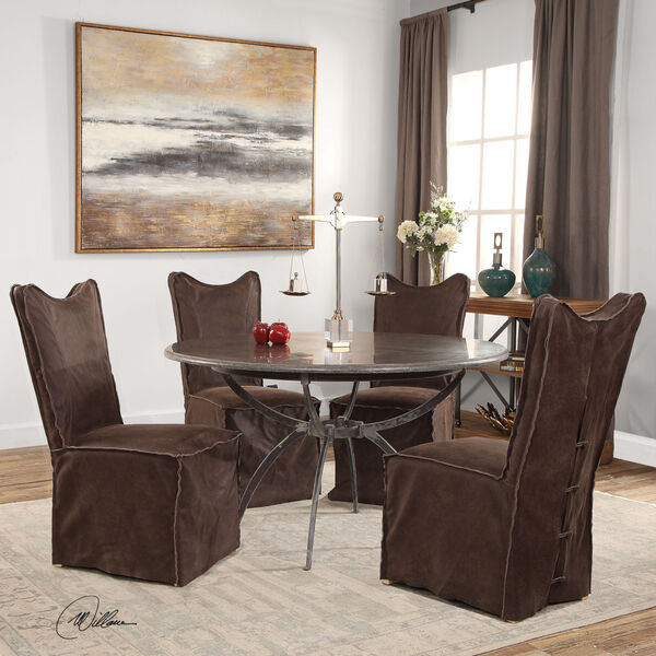Delroy Brown Armless Chair, Set of 2, image 2