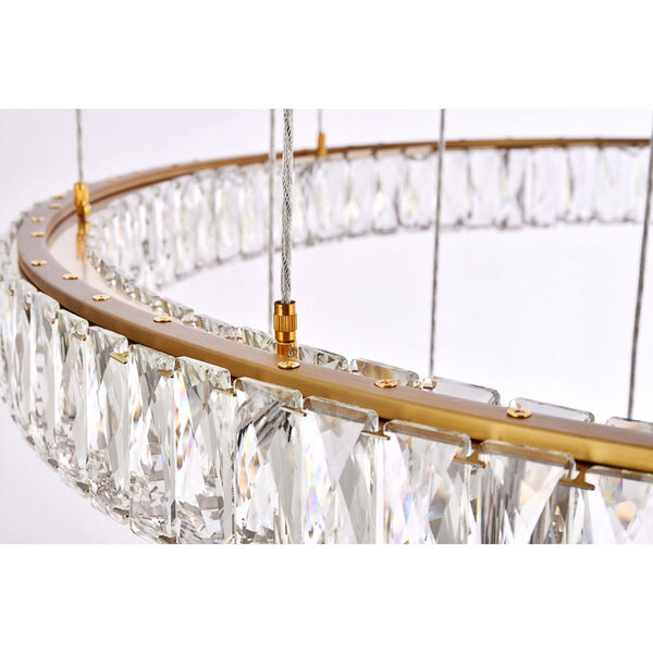 Monroe Gold 40-Inch Integrated LED Seven Ring Chandelier, image 6