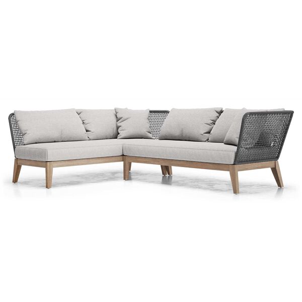 Maui Feather Gray Fabric Left-Facing Two-Piece Sectional Sofa, image 2