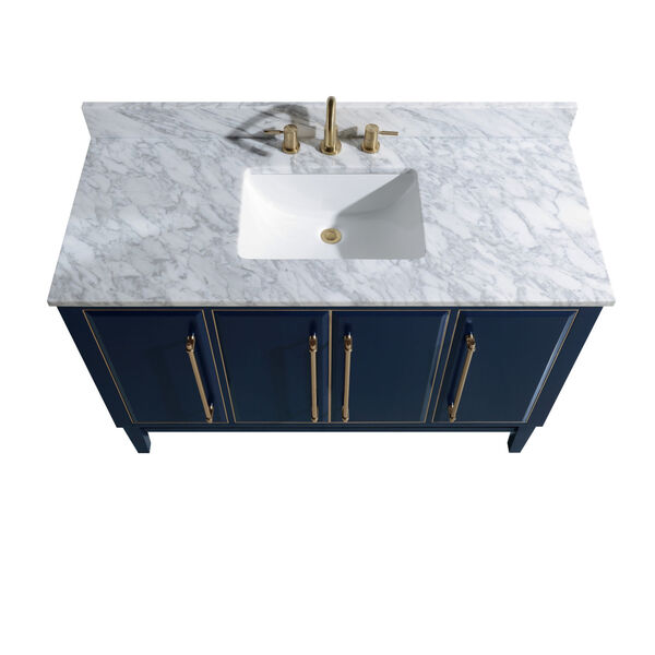 Carrara White 49-Inch Vanity Top with Rectangular Sink, image 2