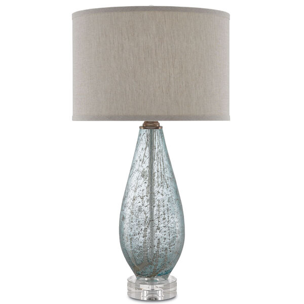 Optimist Pale Blue Glass and Clear One-Light Table Lamp, image 1