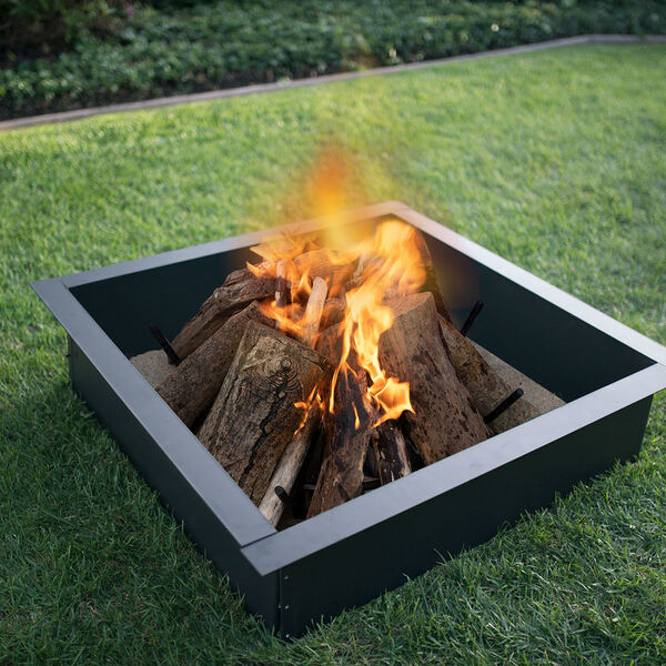 Black 36-Inch Square 2.7mm Fire Ring, image 1