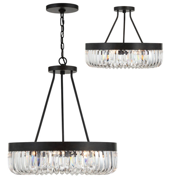 Alister Charcoal Bronze Eight-Light Chandelier Convertible to Semi-Flush Mount, image 1