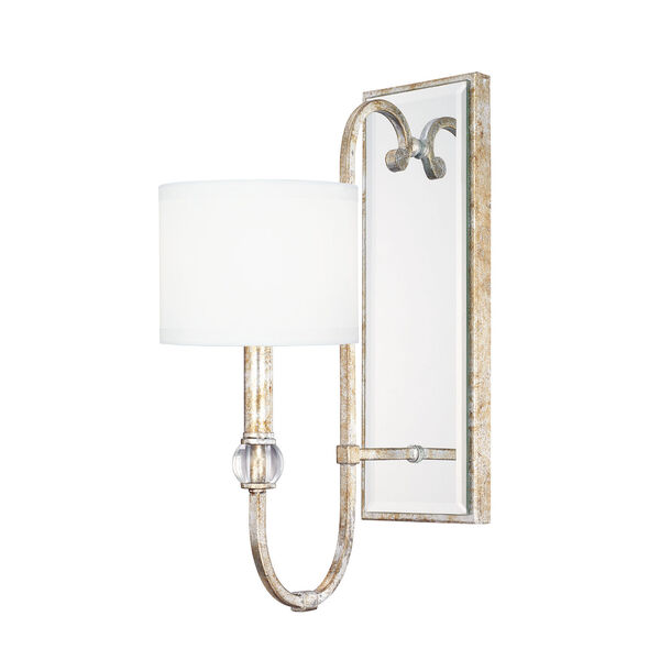 Charleston Silver and Gold Leaf One-Light Wall Sconce, image 1