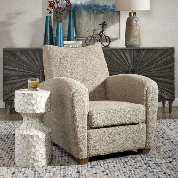 Teddy Latte and Walnut Accent Chair, image 2