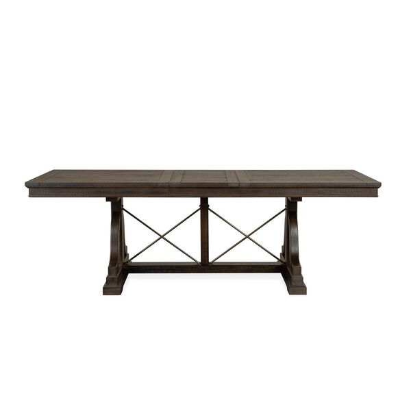 Westley Falls Aged Pewter Trestle Dining Table, image 1