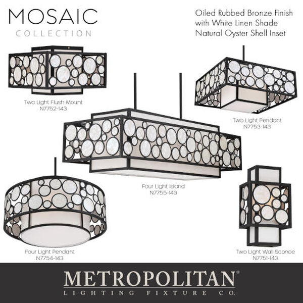 Mosaic Oil Rubbed Bronze One-Light Wall Mount, image 3
