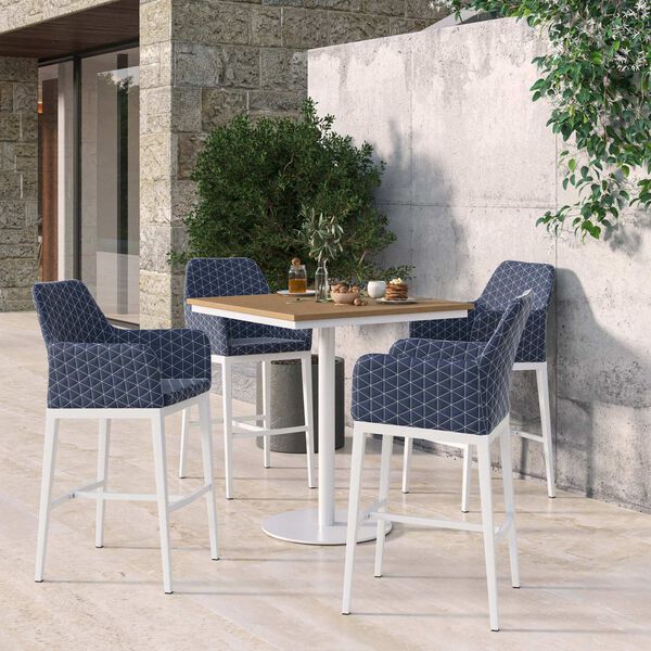 Oland and Travira Five-Piece Square Bar Table and Bar Chairs Set, image 2