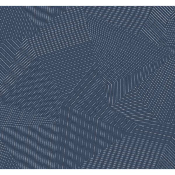 Dotted Maze Navy Wallpaper, image 2
