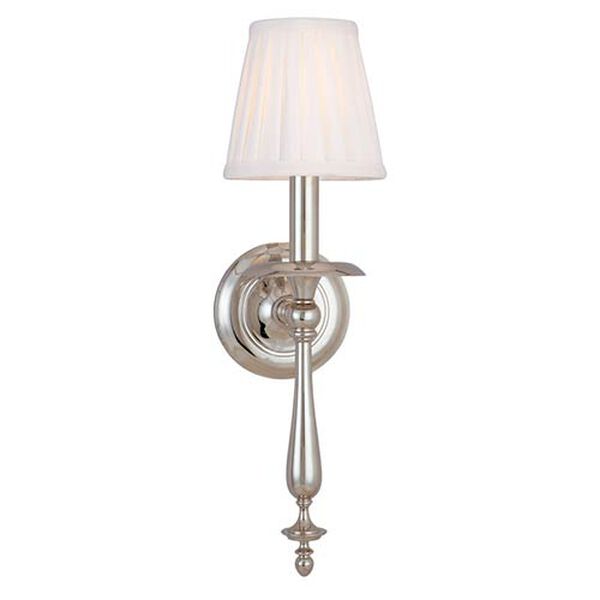Quincy Polished Nickel One-Light Wall Sconce, image 1