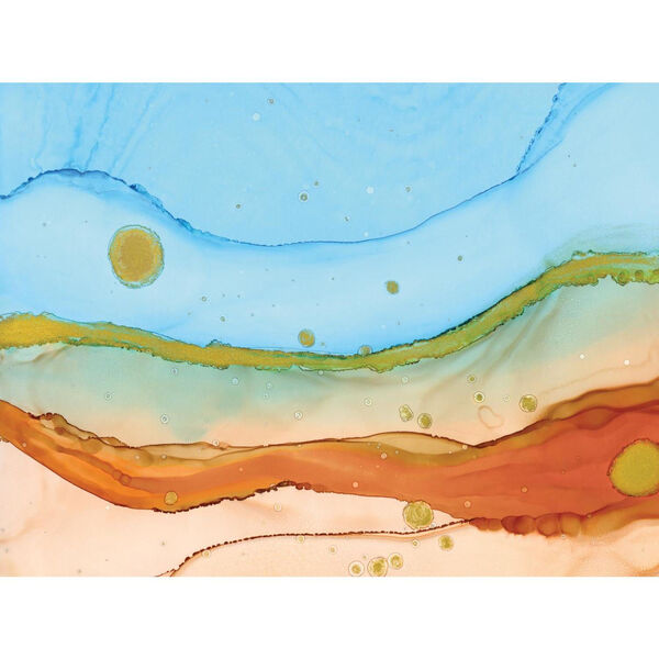 Blue and Orange Sea Foam Peel and Stick Wallpaper, image 2