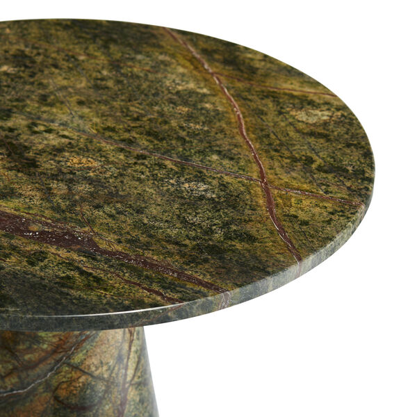 Icarius Dark Green and Rust Marble Accent Table, image 4