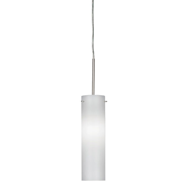 Soho Satin Nickel 3000K 120-227V LED Mini Pendant with White Shade, image 1