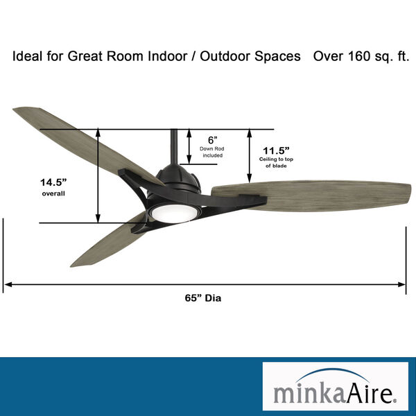 Molino Coal 65-Inch LED Smart Ceiling Fan, image 4