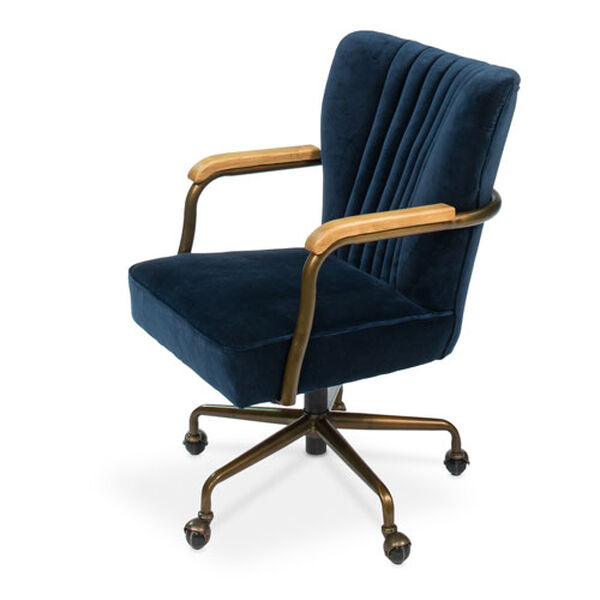 Blue Brooks Swivel Upholsterd Chairs, image 1