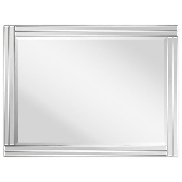 Moderno Clear 40 x 30-Inch Stepped Beveled Rectangle Wall Mirror, image 3