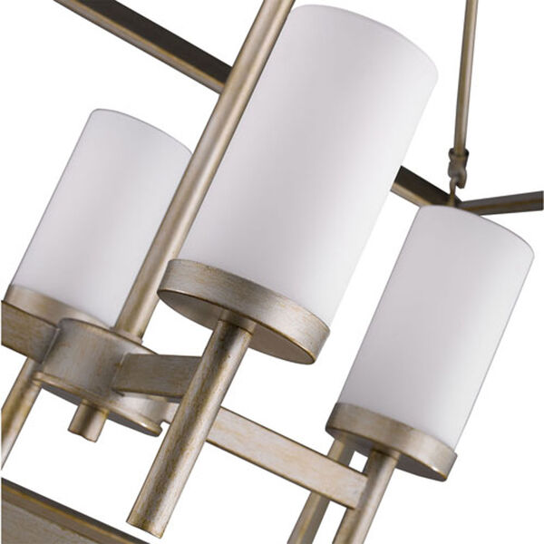 Linden White Gold Four-Light Chandelier with Clear Glass Shade, image 5