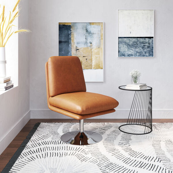 Rory Brown and Silver Accent Chair, image 2