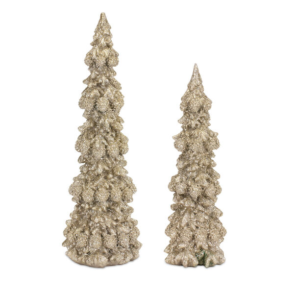 Gold Holiday Tree Holiday Tabletop Decor, Set of Four, image 1